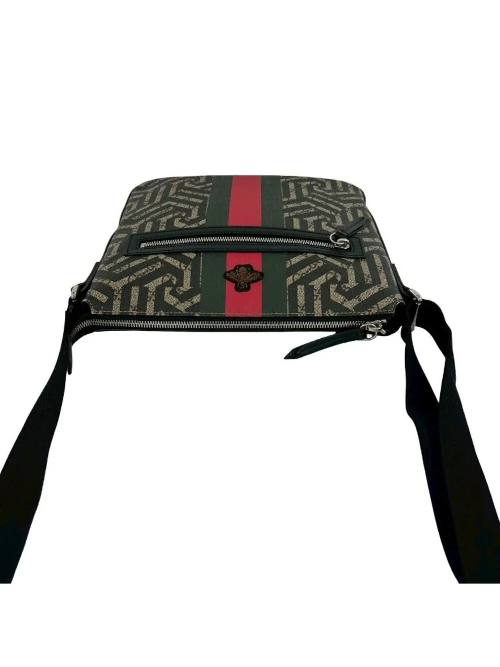 Gucci GG Carre Ide Bi Web Line Sherry Supreme Polyurethane Leather Shoulder